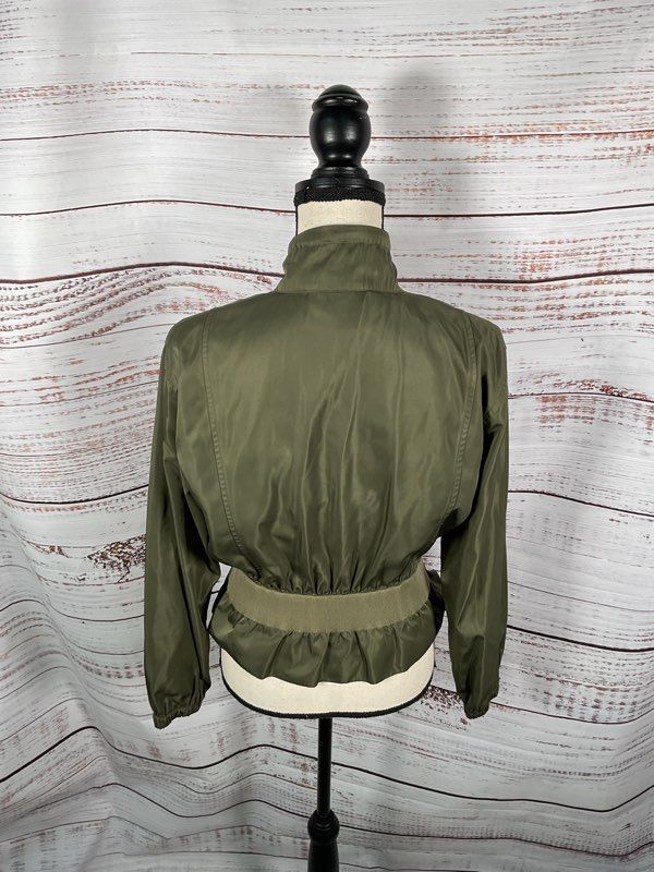 FRAME Women's Cropped Zip-Front Cinched Lightweight Jacket Size XS