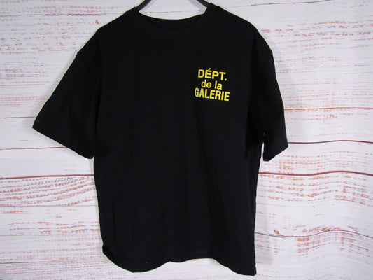 Gallery Dept. French Logo Men's Black Short Sleeve Cotton T-Shirt Size L