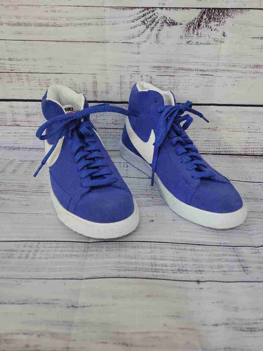 Women's Nike Blazer High Top Swoosh Royal Blue Sneaker Size 8.5