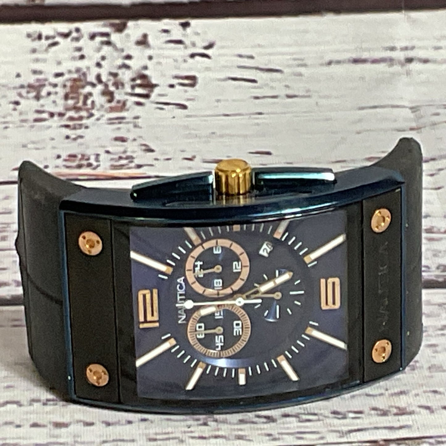 NAUTICA Blue Men's Chrono Watch- NEEDS BATTERY AND BAND