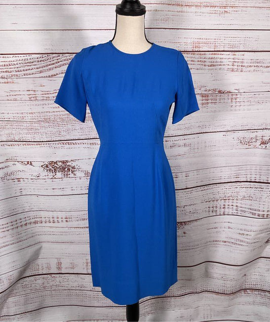 Stella McCartney Crepe Short Sleeve Sheath Dress Blue 38