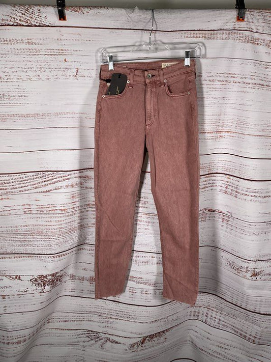 NWT Rag & Bone Nina High Rise Cigarette Jeans Light Plum Size 24 Women's
