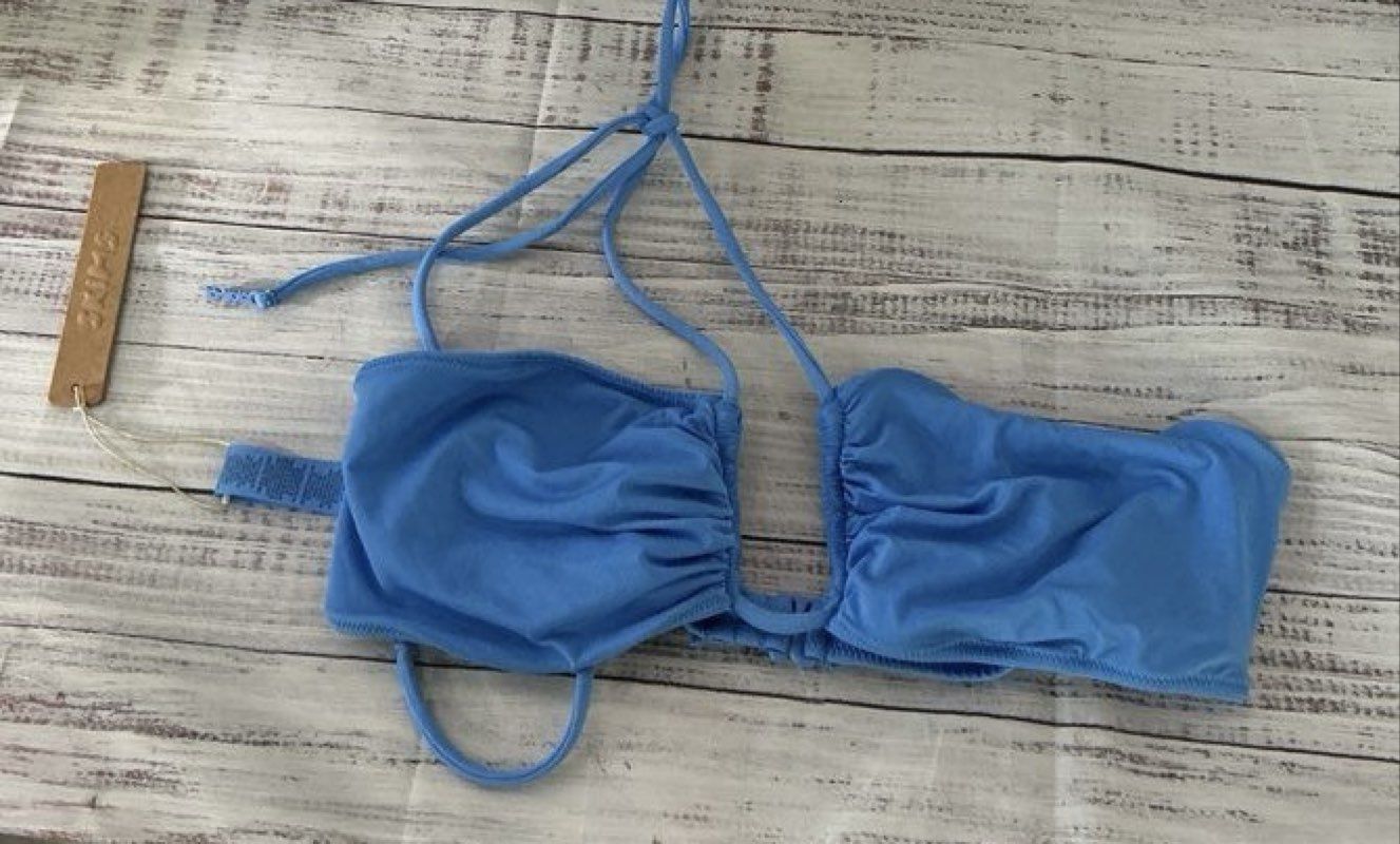 NWT Women's Skims Wire halter Bathing suit top in Tide Size M