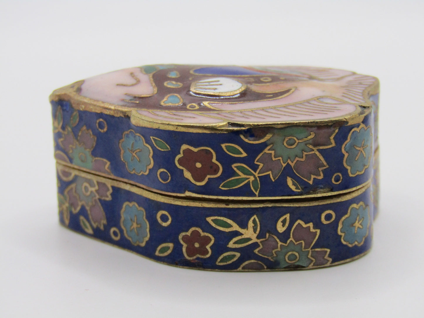 Vintage Handcrafted Cloisonne Enamel Fish Pill Box