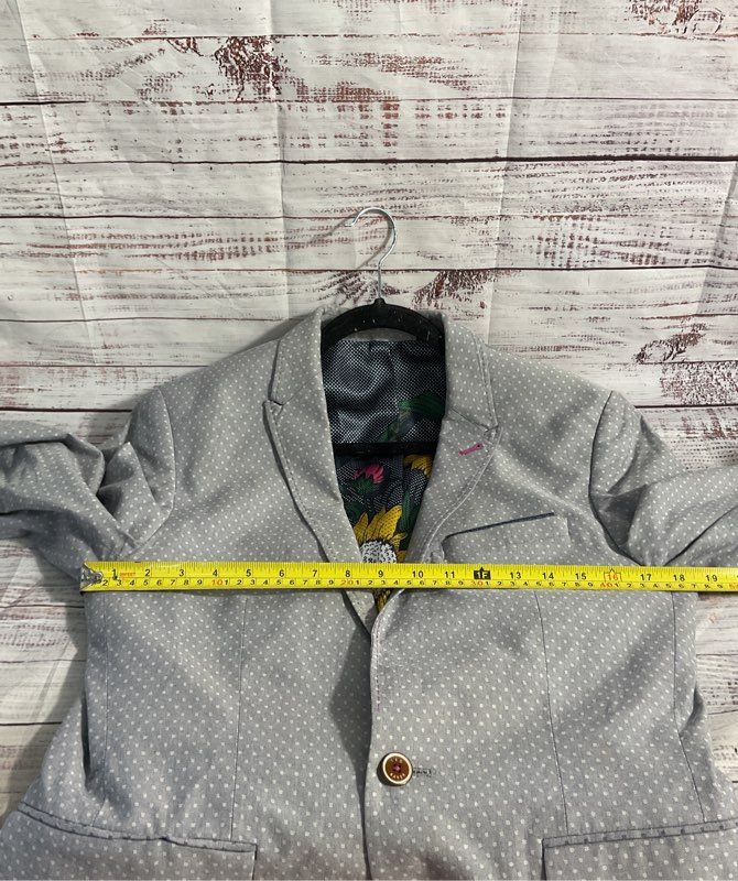 Ted Baker Women's Grey Blazer Jacket Sunflower Inner Design Size 2