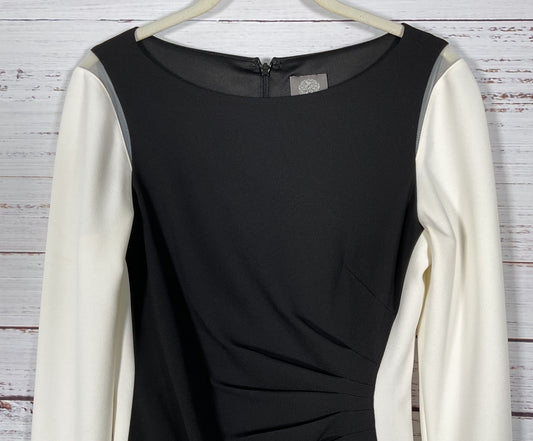 Vince Camuto Women's Black & White Long Sleeve Bodycon Dress Size 6