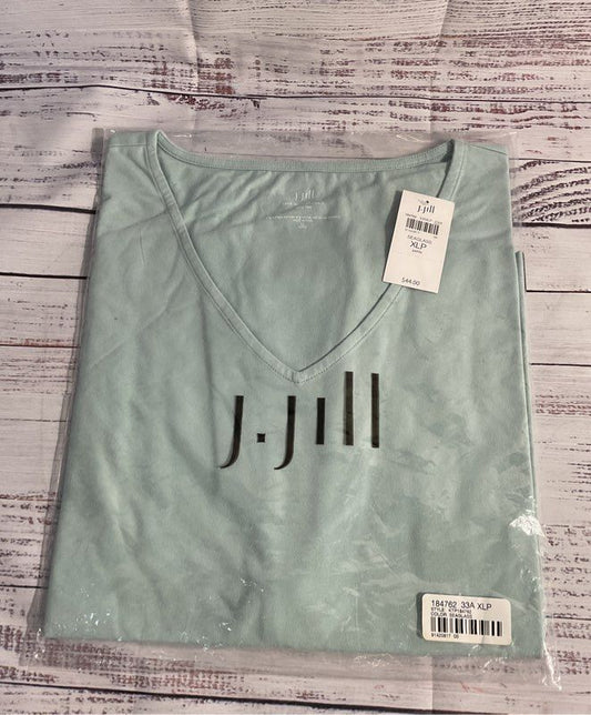NWT Women's J Jill Luxe Supima V-Neck Easy Tee Seaglass Size XLP
