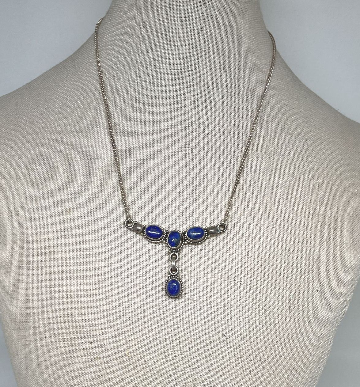 Unbranded Sterling Silver Vintage Necklace Blue Lapis