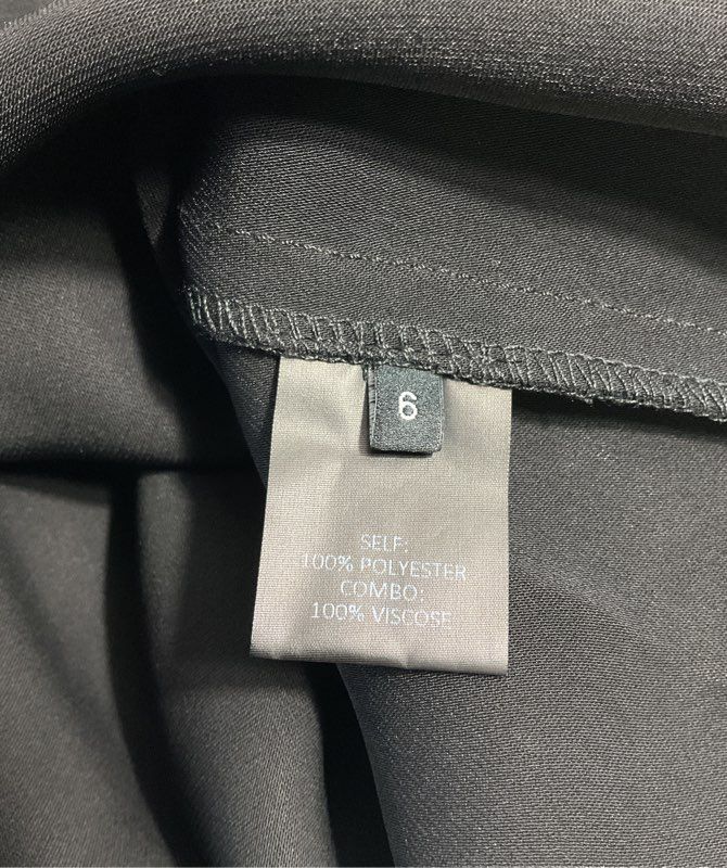 NEW Yigal Azrouel Black Dress Navy Abstract Geo Pattern Combo Dress Size 6