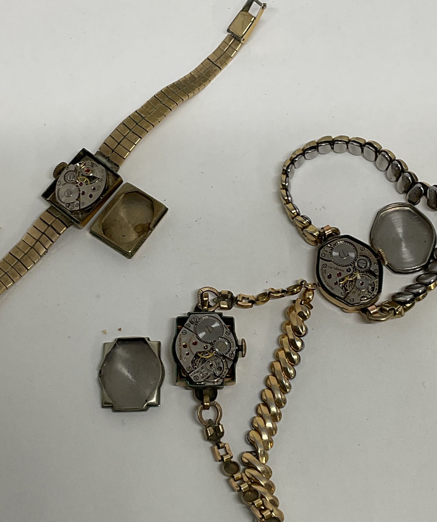 Lot 3 Vintage Watch BENRUS Wakmann Roymart Gold Plated