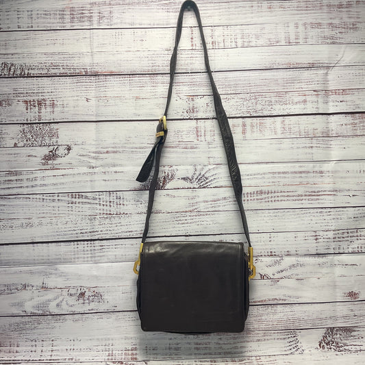 Perlina Brown Leather Crossbody Bag Purse 9"x7"