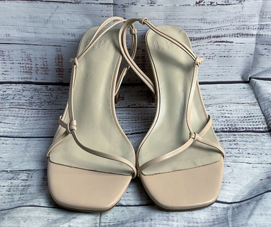 LPA Leather Nael Block Heels Tan Nude 7.5