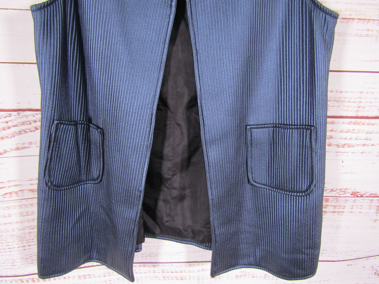 Lucy De Castenou Women's Blue Vest Jacket Size 8