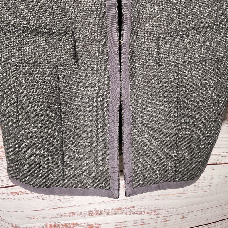 Banana Republic Gray Tweed Round Neck Line Jacket - Size S