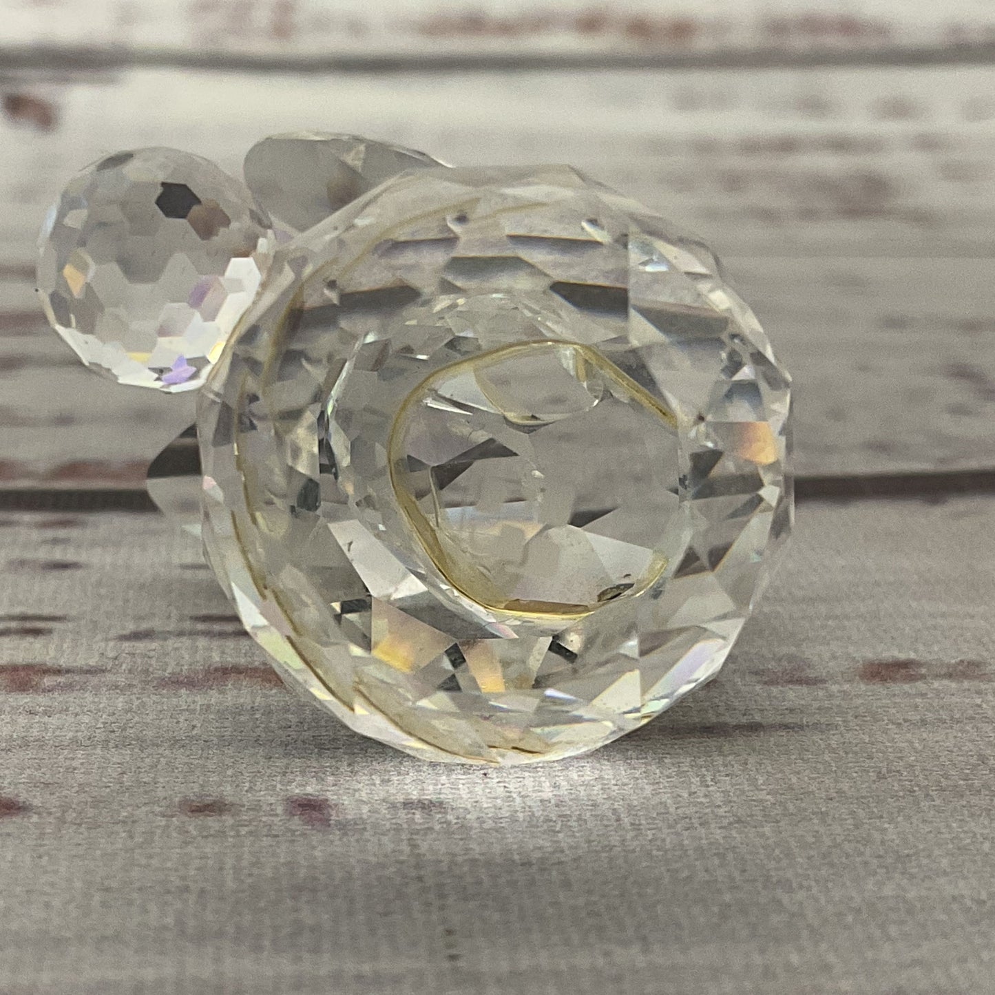 Lead Crystal Cut Glass Swarovski Bunny And Bird 1" Figure