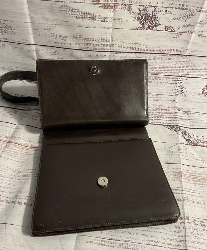 Vintage Ralph Lauren Women's Dark Brown Leather Satchel Shoulder Bag