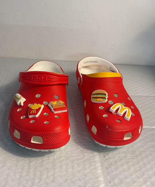 McDonalds Classic Crocs Red Slip-On Unisex Adults Men's Size 11 Women's Size 9