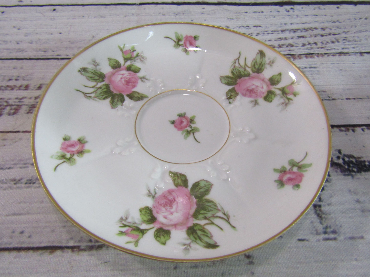 Gerard, Dufraisseix & Abbot Pink Rose Demitasse Cup & Saucer Set of 4