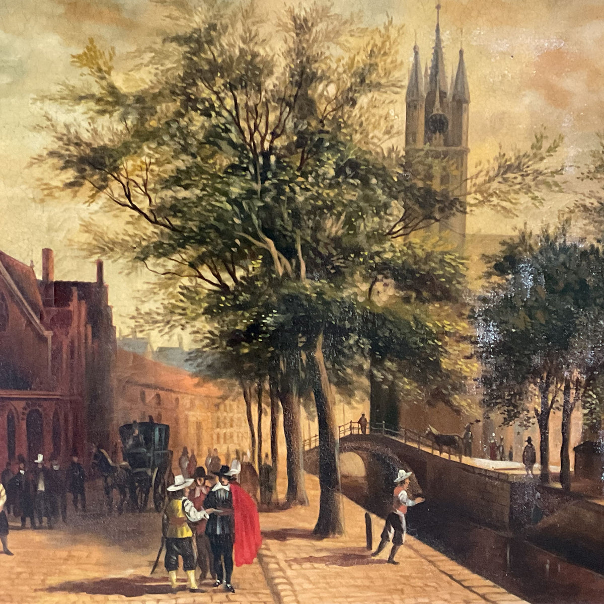 The Gemeenlandshuis and Old Church, Delft, Summer REPRODUCTION Signed by Thomas