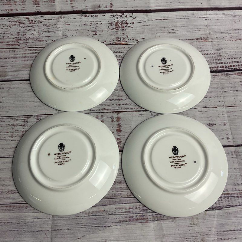 Wedgwood Runnymede W4472 Nautical Motif 4" Saucers (Set Of 4)