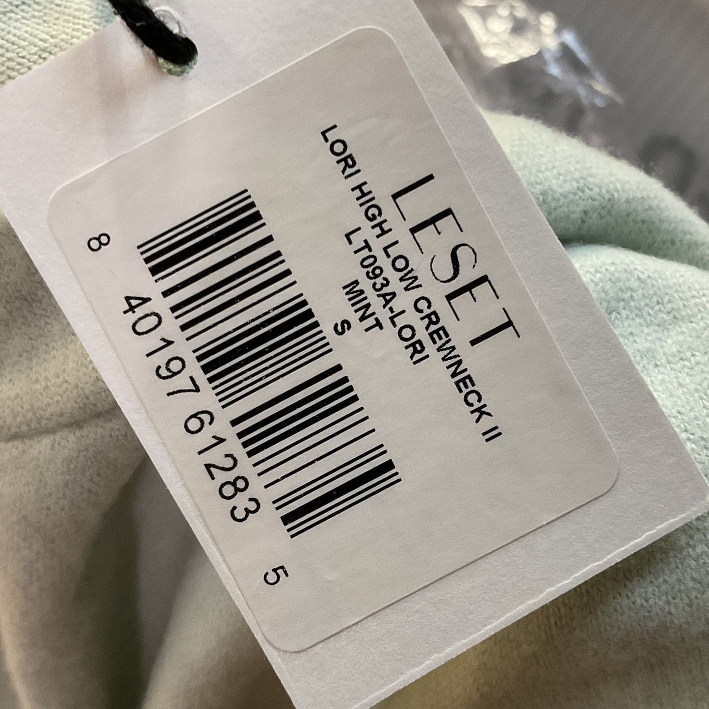 NWT LESET Women's Mint Green Lori High Low Crewneck Sweater- SZ S