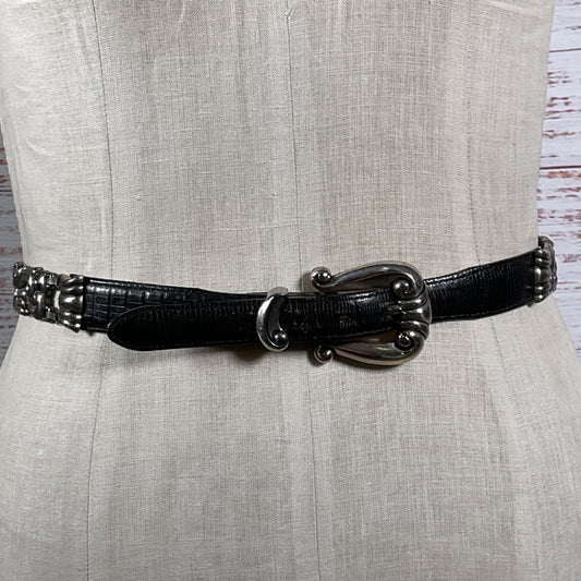 BRIGHTON Women's Black Leather Link Western .75" Belt- 31"
