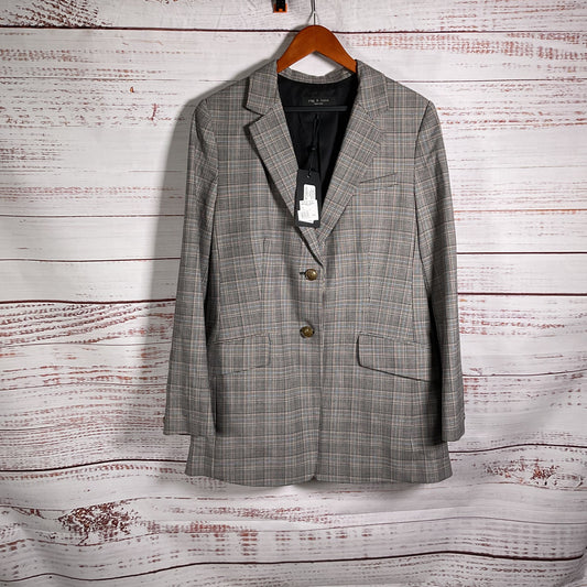 Rag & Bone Charles Check Wool-Blend Blazer Jacket - Size 10 New W/ Tags