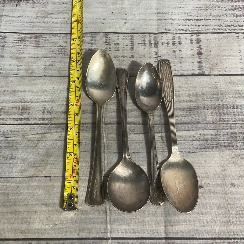 Lot Of 4 Vintage Silverplate Hotel Spoons Sheraton Essex House Century Plaza
