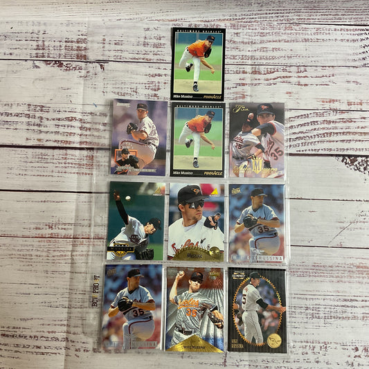 Set of 10 MIKE MUSSINA Baseball Cards- Pinnacle, Fleer, Donruss