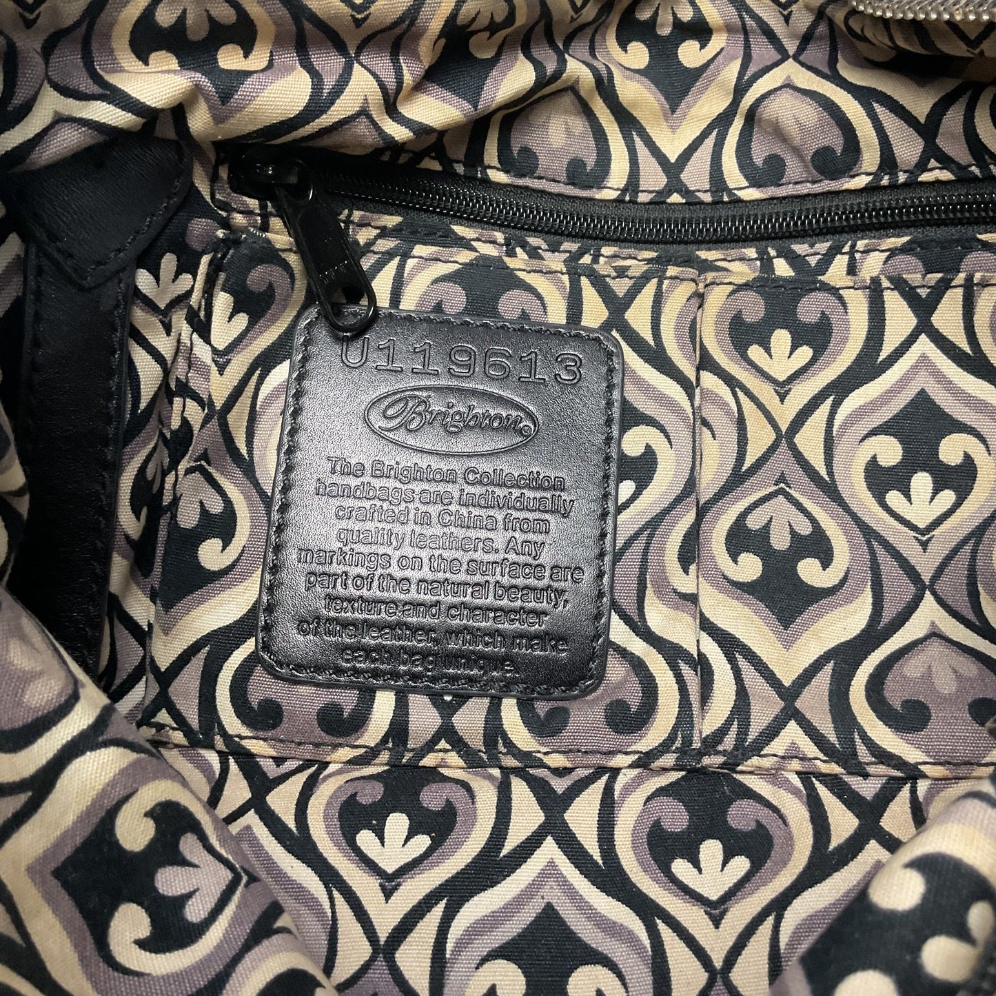 Brighton Black Gathered Nylon Tote Shoulder Bag Purse As-Is