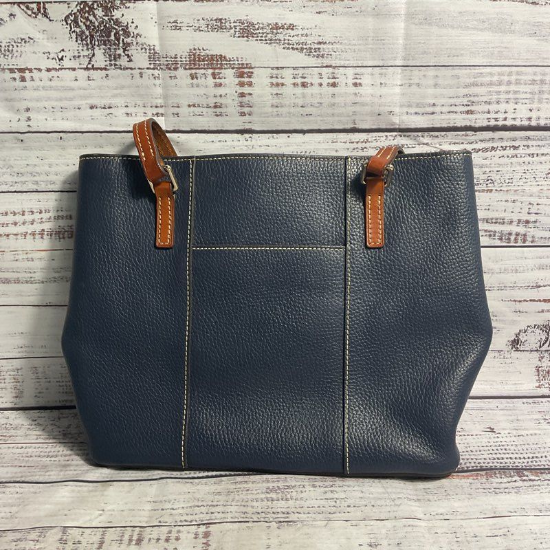 Dooney & Bourke Lexington Navy Blue Pebbled Leather Tote Purse