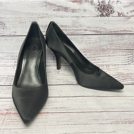 Tory Burch Jenna Black Satin Pump Heels Women Size 9