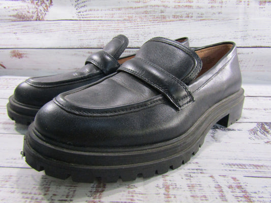 Madewell The Bradley Women's Black Leather Lug Sole Loafers Size 9.5 NG674