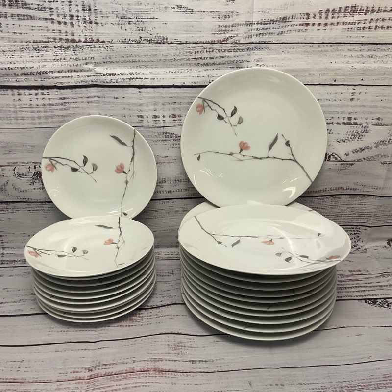 Thomas Germany Quince White Ceramic Desert Plate 6" Salad Plate 7.5" 24Pcs 12ea.