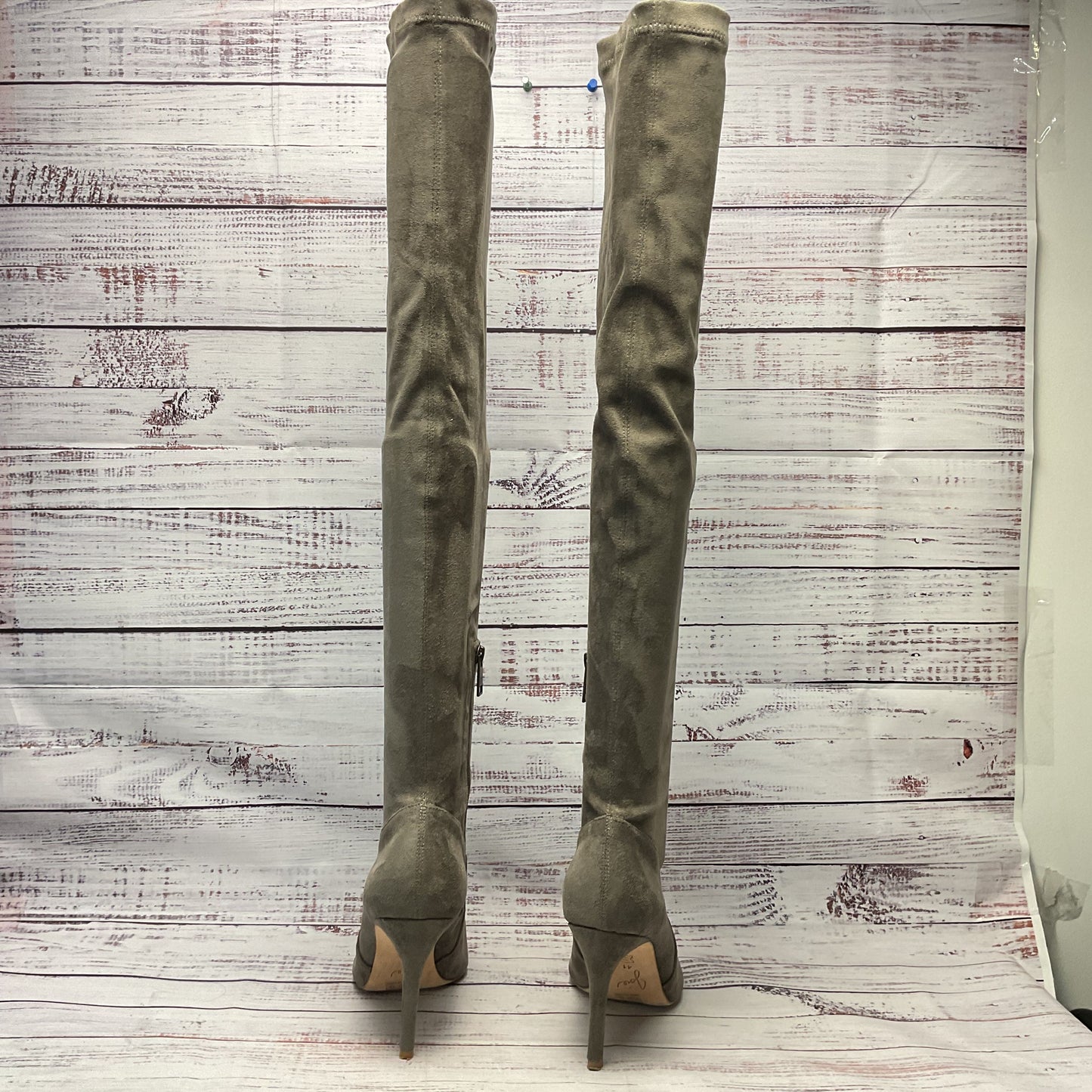 Joie Jemina Taupe Faux Suede Knee High Stiletto Boots Women Size 11