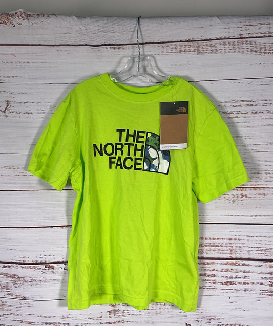 NWT North Face Neon Green Graphic Tee Boy's - Size Small 7/8