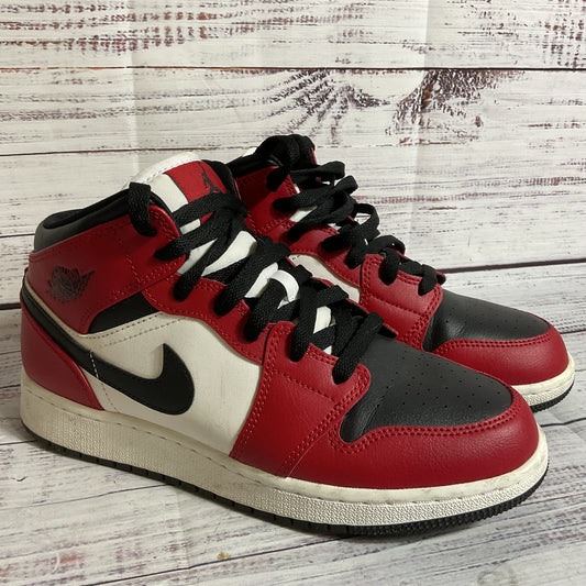 NIKE Air Jordan 1 Chicago Mid 554725-069 Red/Black Unisex Kids Sneakers- SZ 6Y