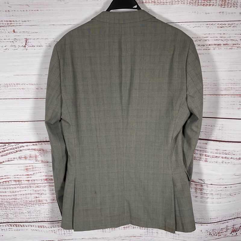 John Varvatos Gray Plaid 2 Button Blazer Suit Jacket - Size 40R *DAMAGED*