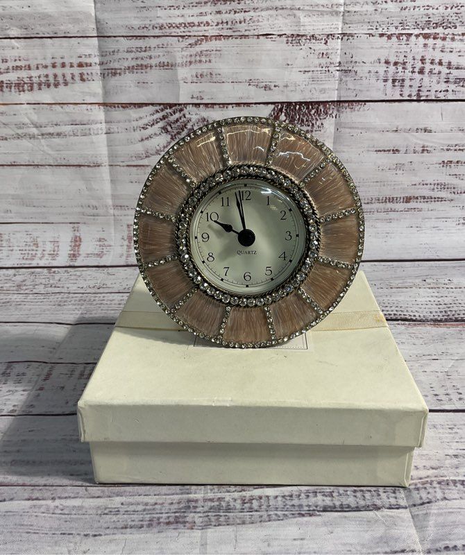 Two's Company Austrian Crystal Bedazzled Quartz Clock 4.5"