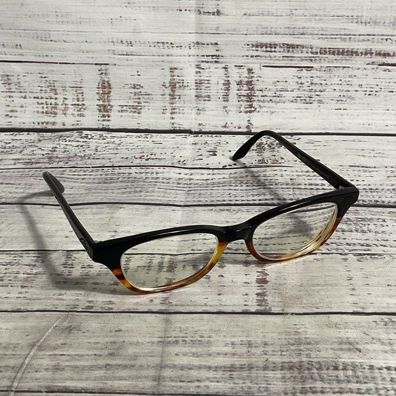VTG. Binocle Black/Brown French Horn Rim Eyeglasses Size 40-50-130 *FRAME ONLY*