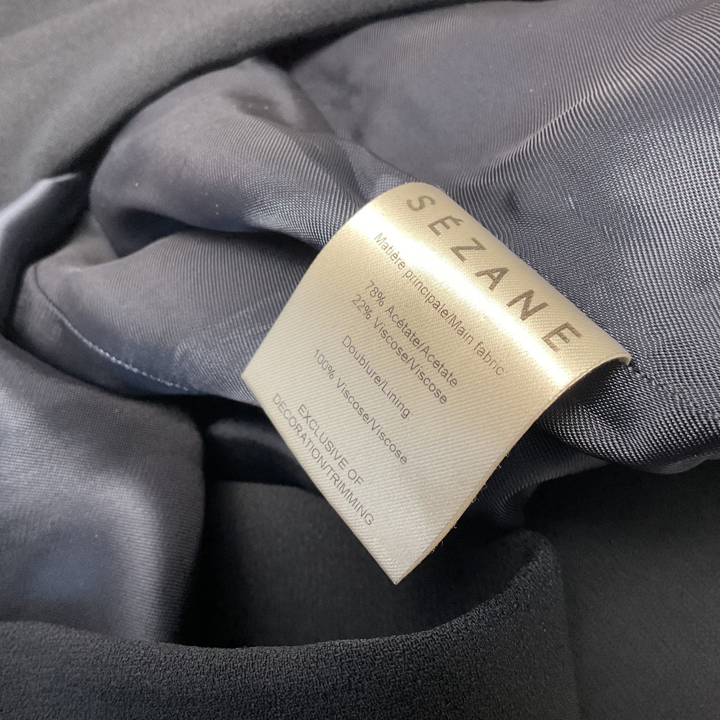 Sezane Sarina Navy Blue Shawl Collar Blazer Jacket - Size 34IT