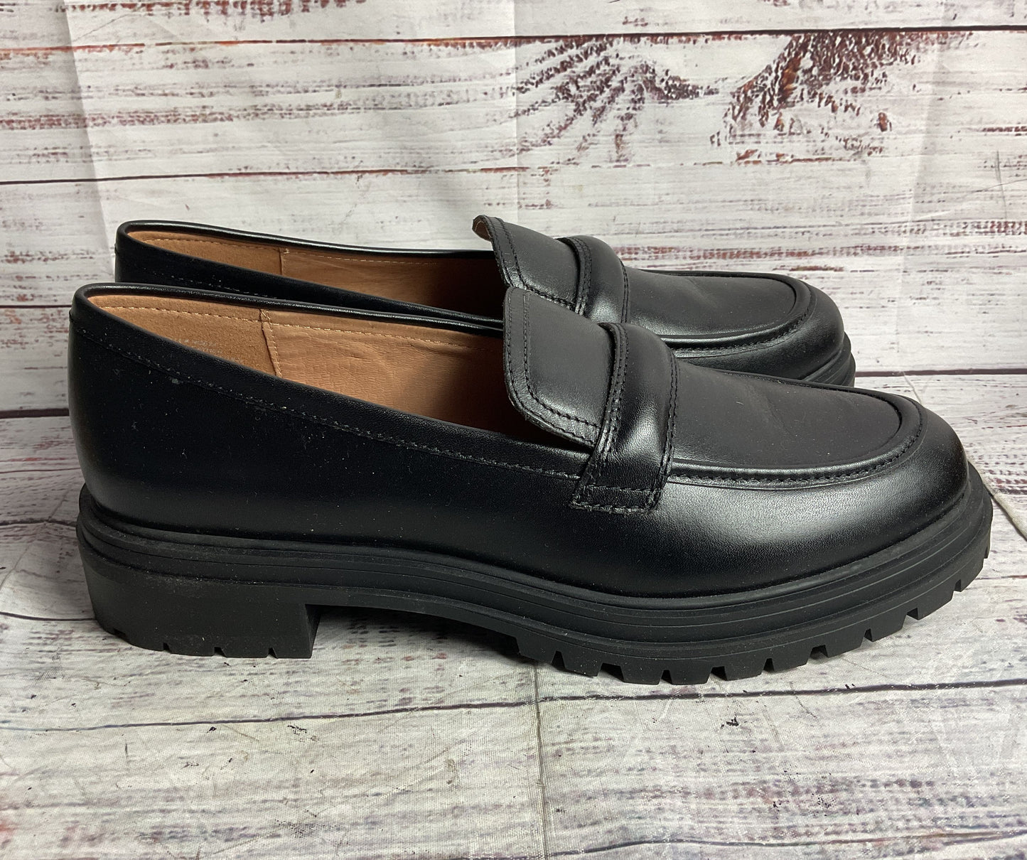 Madewell The Bradley Leather Lugsole Loafers Black 10