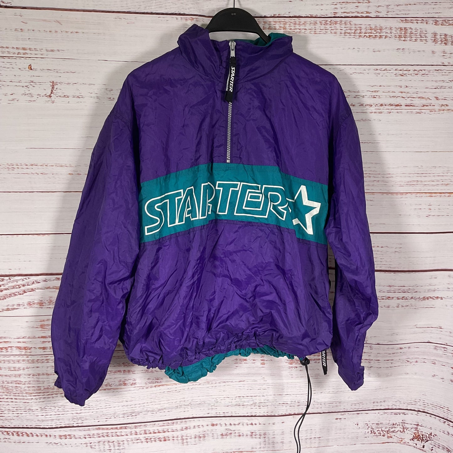 Starter Purple Turquoise Windbreaker Jacket - Size Medium