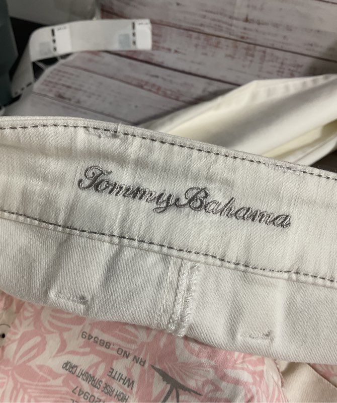 NWT Tommy Bahama Denim Ella Twill High Rise Straight Crop White Jeans 6/ 25.5