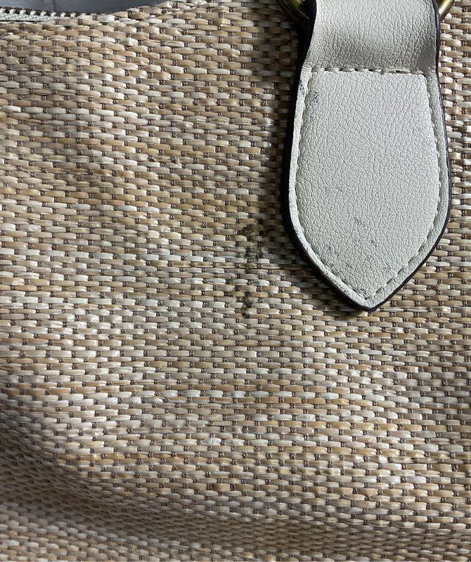 Frye & Co Beige Woven Satchel Shoulder Bag Women's