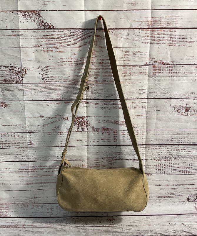 Women's Flattered Leather Suede Beige Shoulder Bag