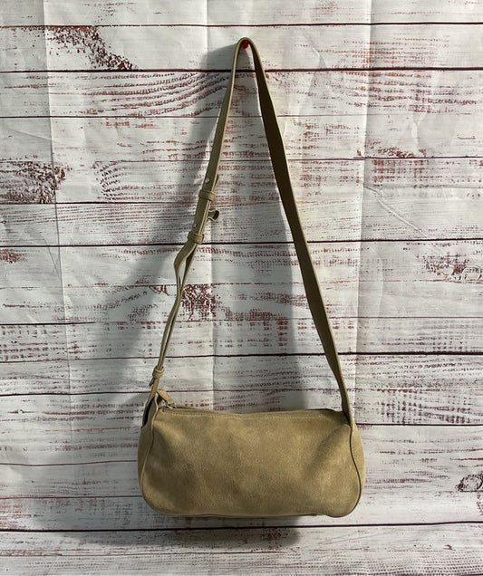 Women's Flattered Leather Suede Beige Shoulder Bag