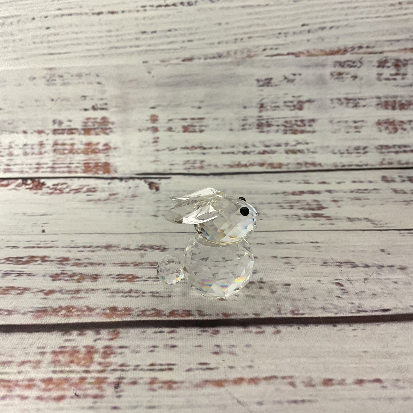 Lead Crystal Cut Glass Swarovski Bunny And Bird 1" Figure