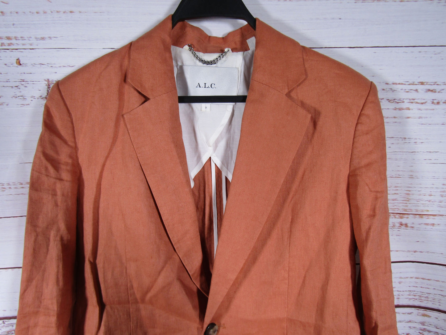 A.L.C. Arden Women's Orange Linen Blend Blazer Jacket Size 2