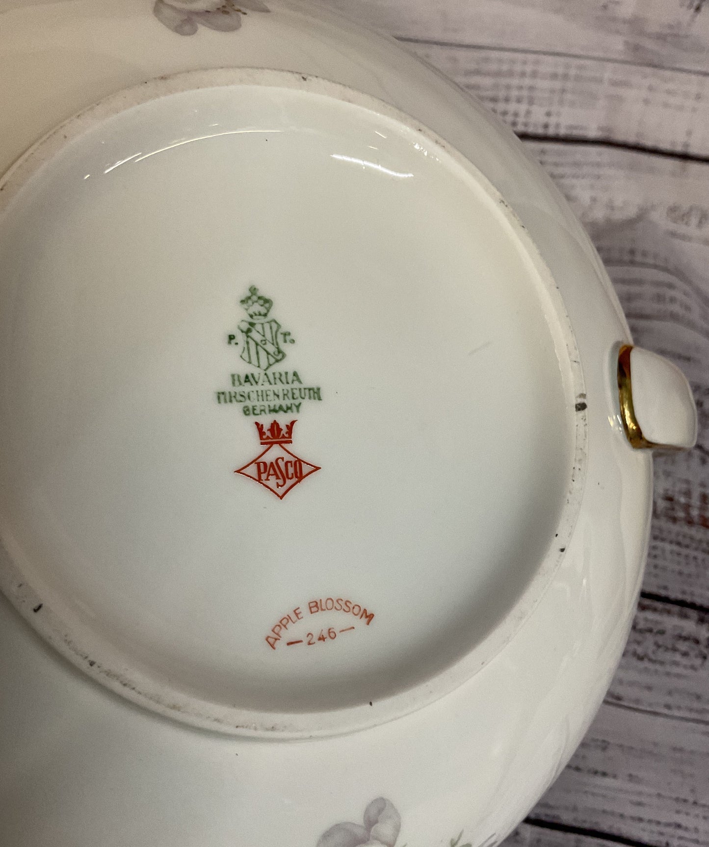 Vintage Tirschenreuth Bavaria Apple Blossom Porcelain Soup Tureen Germany